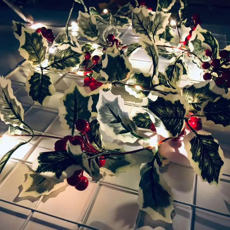 

2M 20LED Christmas String Lights Rattan Red Berry LED Copper Lights Party Decor 2M 20LED Christmas String Lights
