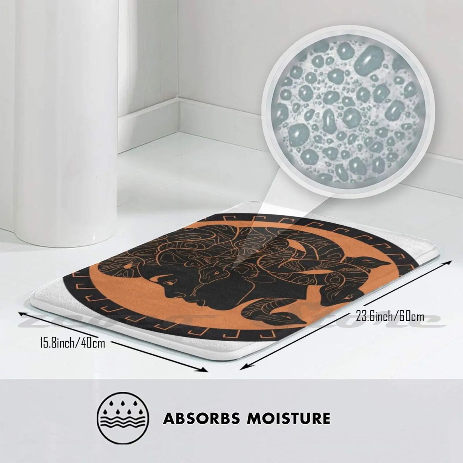 Коврик с водой нескользящий дверной коврик греческая мифология керамика Hercules Muses