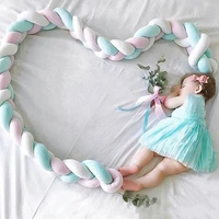 2m woven bed girth cot infant room decor crib bumper pacification toy weaving knot for kids stuff bedding anti collision bar