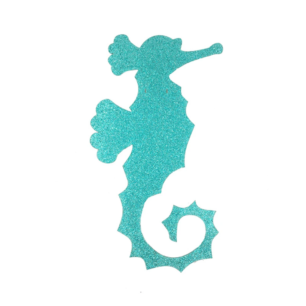 Cute Pull Flag Glitter Seahorse Jellyfish Crab Paper Lahua Party Birthday Banner Decoration | Дом и сад