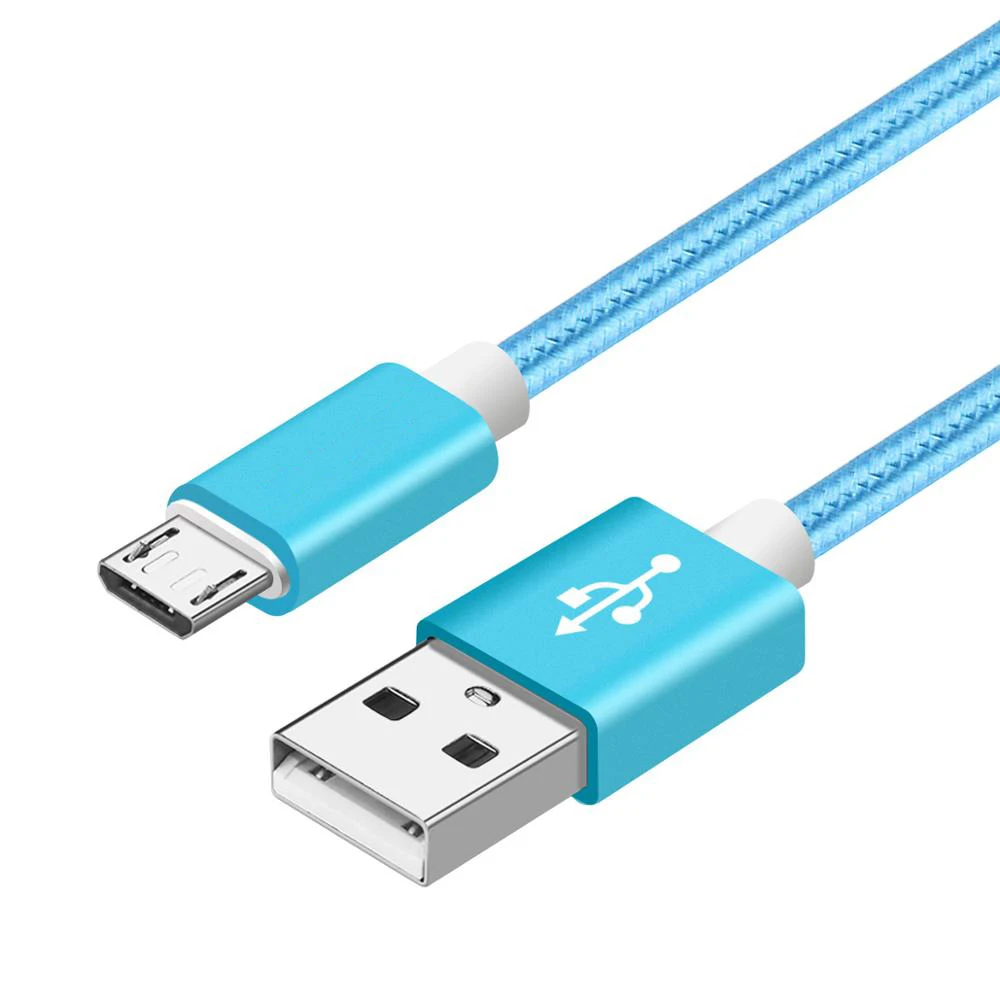 [5 шт. в упаковке] нейлоновый Micro USB кабель VOXLINK алюминиевый зарядный мобильный телефон Android кабели samsung Galaxy htc huawei Xiaomi LG SONY - Цвет: Blue
