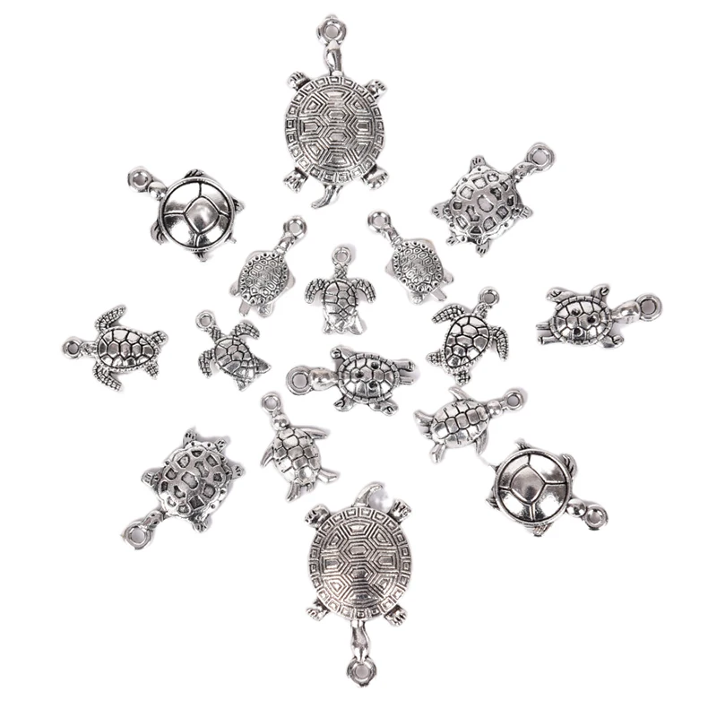 16Pcs/Set Mixed Batch Tibetan Starfish Sea Turtles Tortoise Charm Pendant Jewellery Findings | Украшения и аксессуары