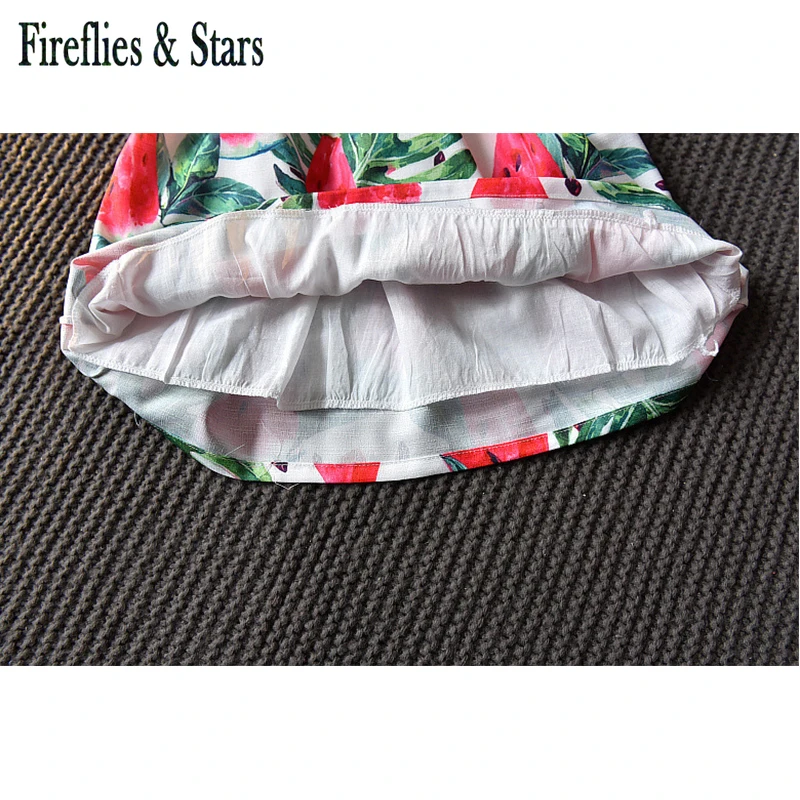 Summer girls chiffon Dress baby dress kids vintage Vestidos Children brand Clothes watermelon print flying sleeve 2 to 7 yrs | Детская