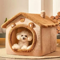 pet house dog and cat bed soft lounger cushion nest deep sleep foldable cozy kennel tent removable kitten cave wholesale cw188