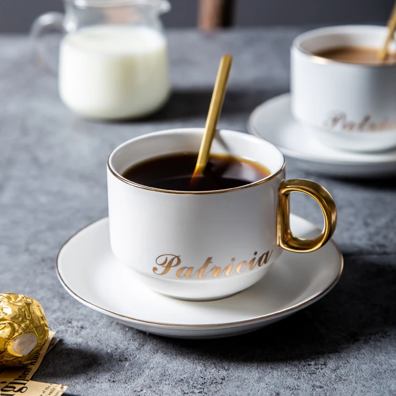 Европейская элегантная кофейные чашки блюдца наборы дома Керамика английский