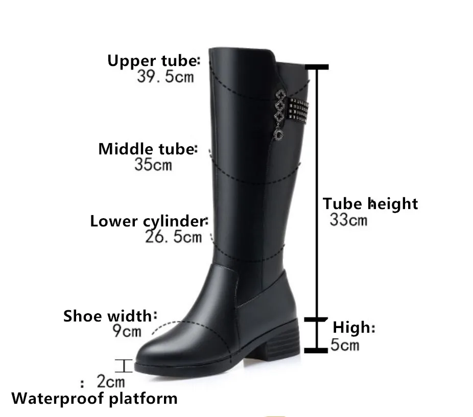 Женские зимние сапоги из натуральной кожи на высоком каблуке с подкладкой 100%