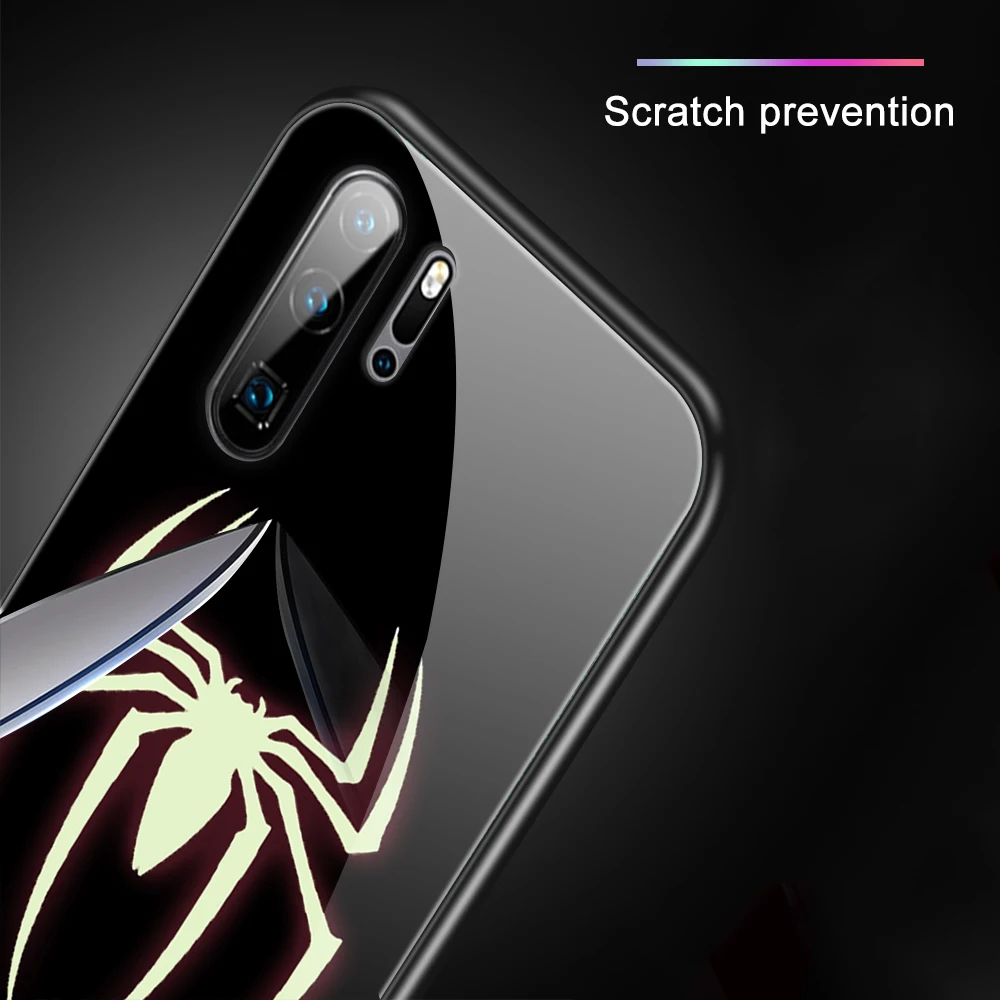 Стекло со свечением чехол для Huawei P30 P20 P10 Pro P Smart Plus Lite 2019 Z Honor 20 20i 20S 10 10i 9 7A 9X Marvel |