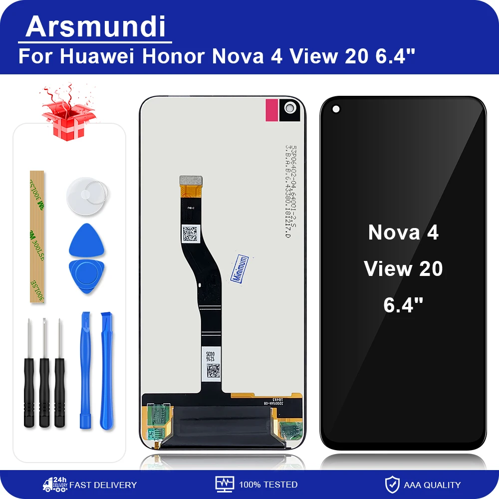 ЖК дисплей 6 4 дюйма для Huawei Honor View 20 V20 сенсорный экран с дигитайзером в сборе