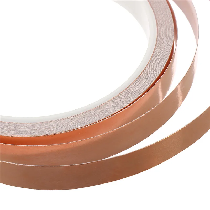 10m 610121520mm single sided adhesive conductive copper foil tape guitar pickup emi shield eliminate emi anti static tape free global shipping
