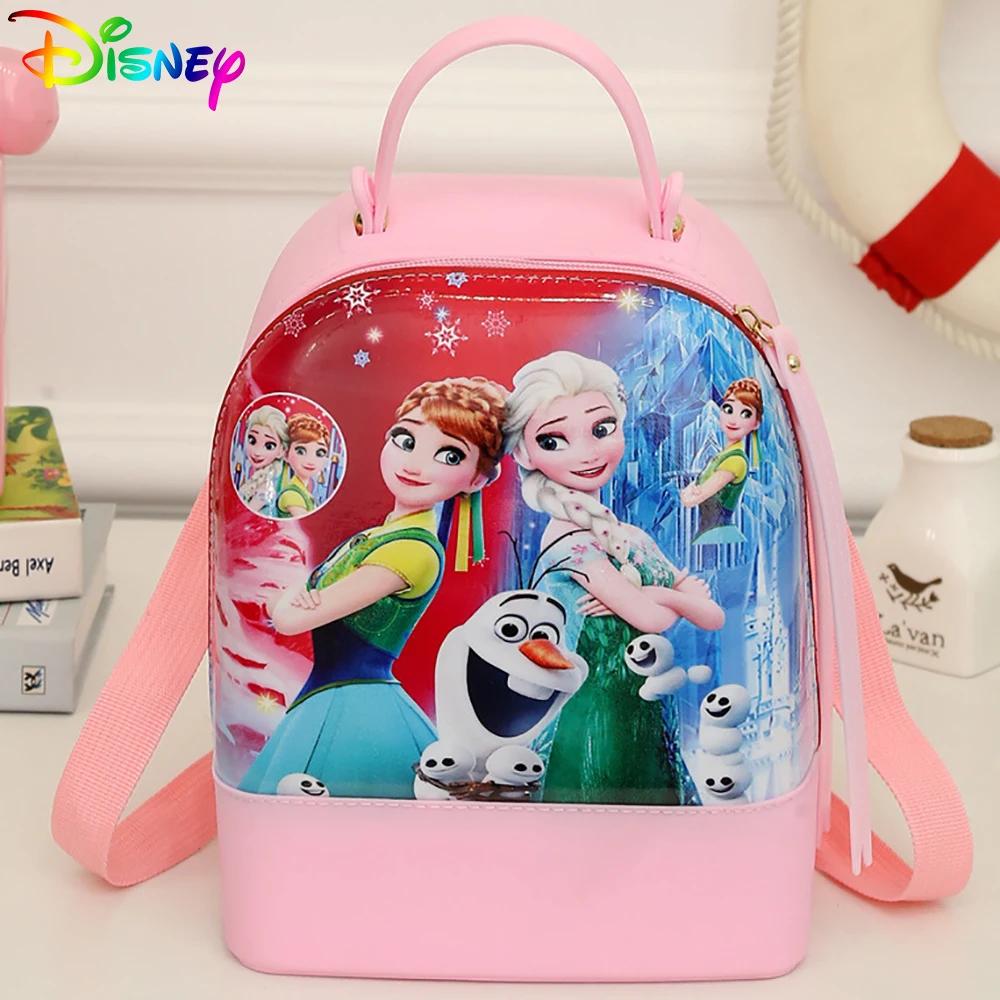 

Детские рюкзаки Disney для девочек, силиконовые школьные ранцы с принтом «Холодное сердце», Эльзы, Анны, Водонепроницаемые Красивые студенчес...