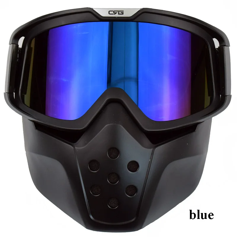 Мотоциклетная маска очки со съемным фильтром для рта мотокросса с открытым лицом