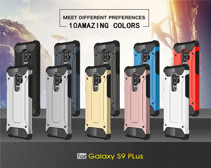 

Rugged Hard PC Shockproof Metal Armor phone Case for Samsung Galaxy A5 A6 A7 A8 A9 J3 J4 J6 J7 J8 Plus 2018 Protective Cover