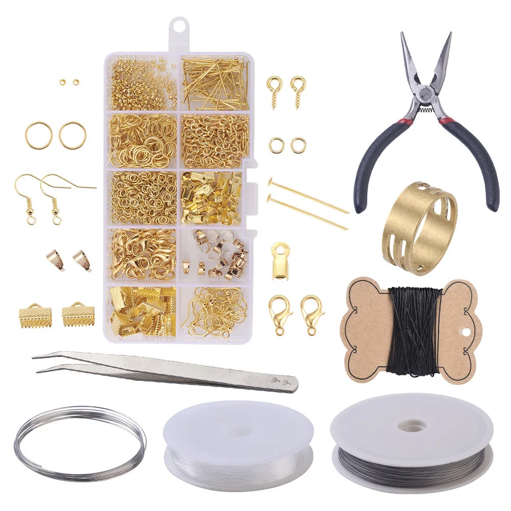 

Alloy Set Rings Clasp Eye Pins Hook Earrings Accessories with Tools Diy Jewelry Wholesale for Making Supplies Kit My Melody