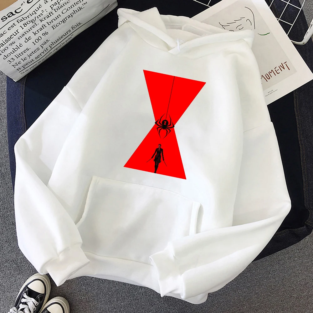 

Black Widow Hip Hop Cool Hoodies Mens Casual Loose Soft Streetwear Marvel Funny Disney Hooded Sweatshirt Fashion Pullover Men