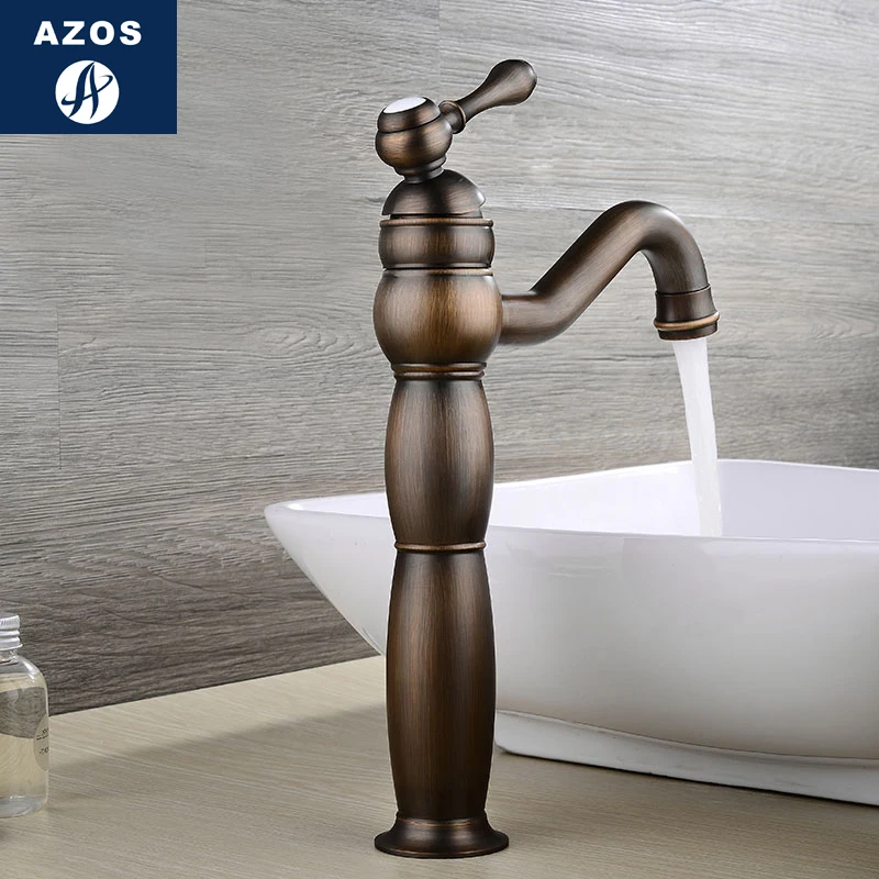 

Bathroom Basin Taps Antique Brass Color Single Hole Deck Mounted Waterfall Hot and Cold Water Mixer MPDK013