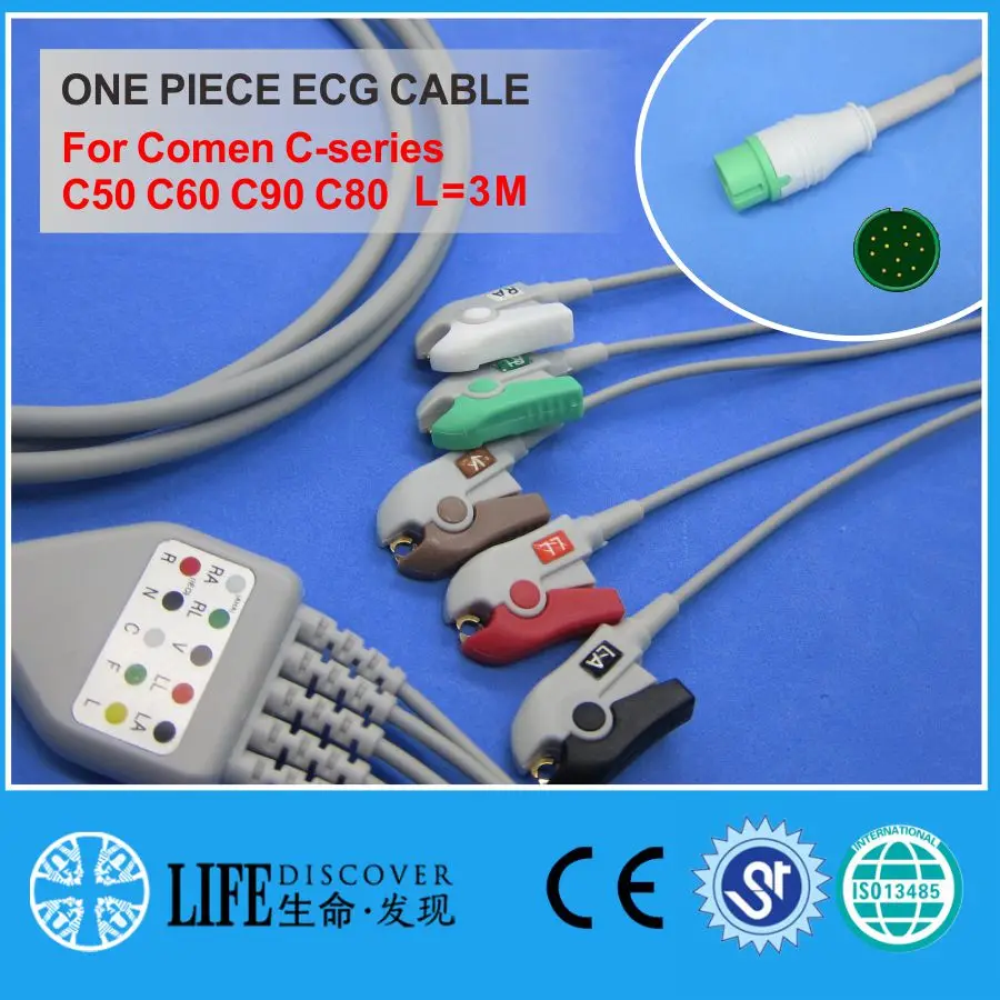 Кабель ЭКГ с 5 зажимами для контроля пациента Comen C series C50 C60 C90 C80| |