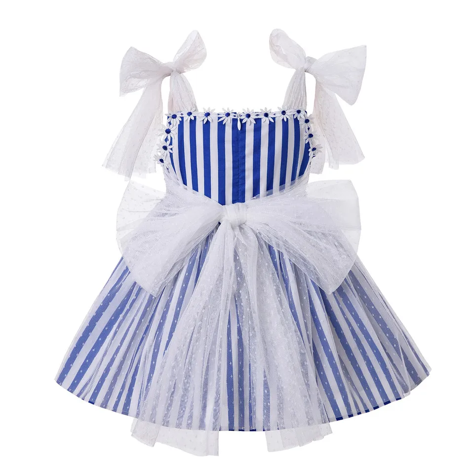 Cutestyles/летнее кружевное платье принцессы на бретельках с цветком и кружевом в