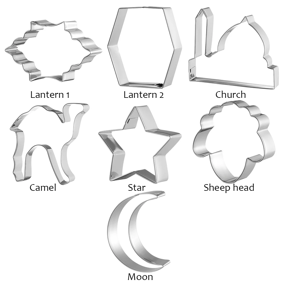 

EID MUBARAK Moon Star Biscuit Mold Cookie Cutters Set Wooden EID Light Hanging Ramadan Mubarak Ramadan Kareem Party Home Decor
