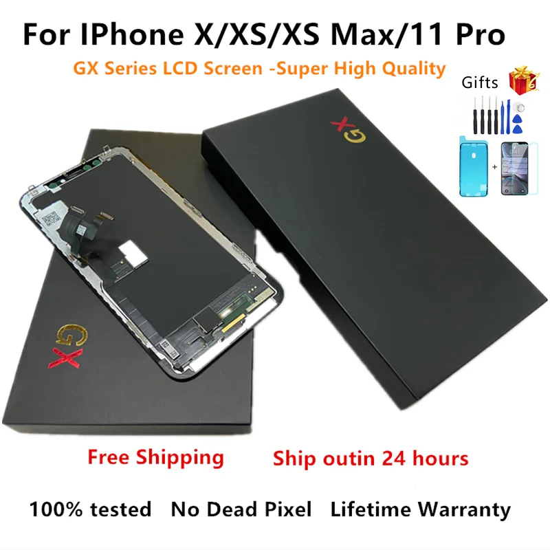 ЖК дисплей GX OLED для iPhone X XS Max 11 Pro с дигитайзером в сборе мягкий экран IPhone XS|Экраны