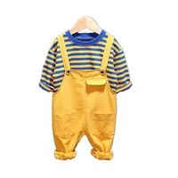 new spring autumn baby boys girls clothes children cotton t shirt overalls 2pcssets toddler fashion costume infant tracksuits