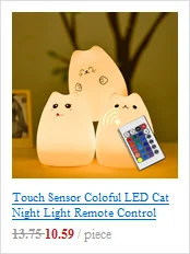 С милой совой светодиодный Ночной светильник сенсорный Сенсор 3 цвета USB Перезаряжаемые силиконовый чехол с персонажами из мультфильмов птицы прикроватная лампа для Для детей подарок для ребенка