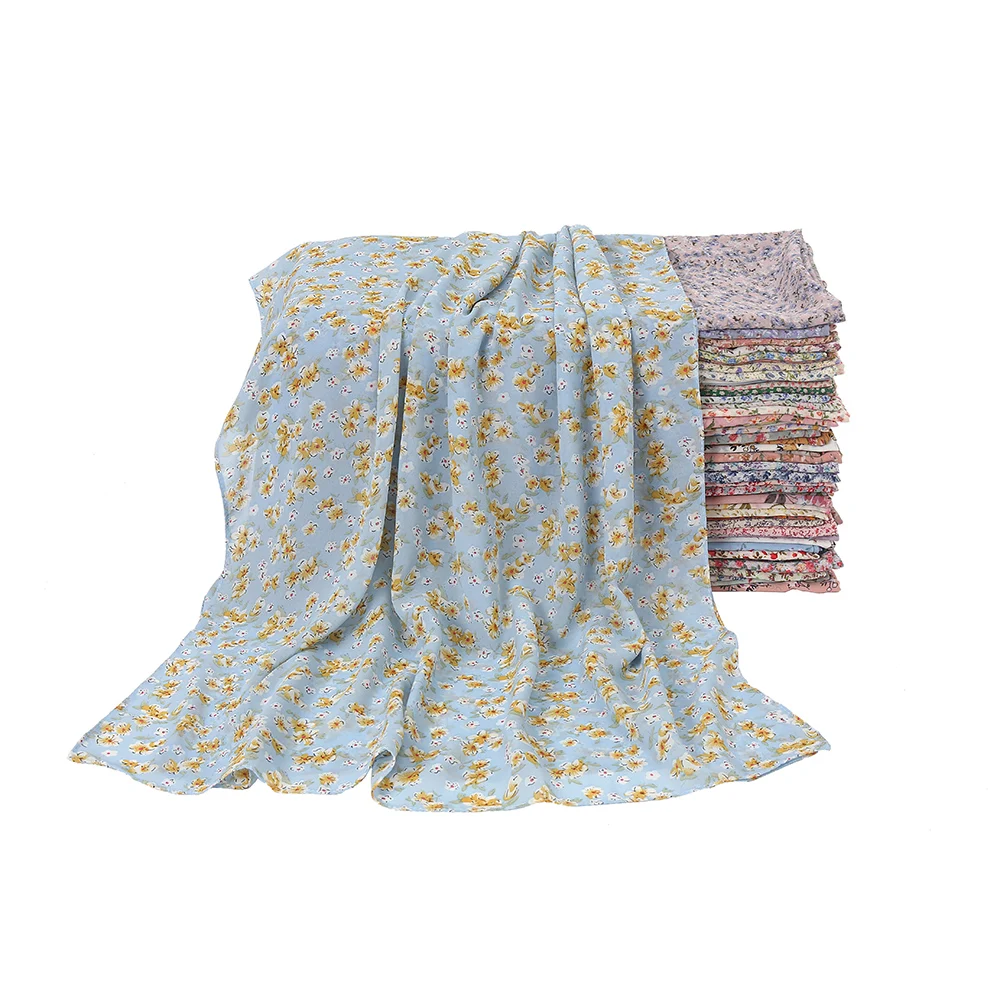 

2021 с модным принтом из шифона с цветочным рисунком Мусульманский Хиджаб Платки новые платок большого размера обертывания тюрбаны платки 10 ...