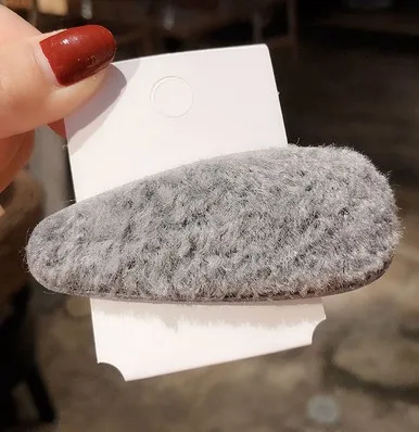 3pcs gray Новинка, 3 шт./комплект, корейские зимние мягкие плюшевые принадлежности для волос для девочки, женские заколки для волос с искусственным мехом, заколки для девочек, заколки для волос - Цвет: 3pcs gray