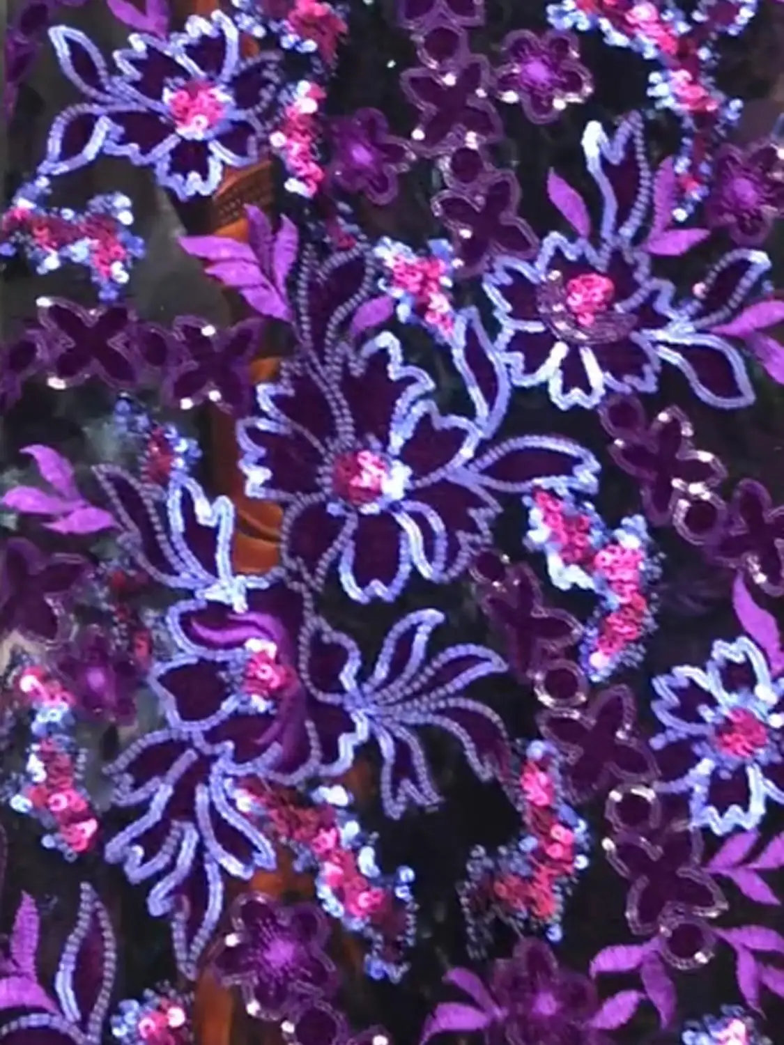 (5 ярдов/шт) высокое качество фиолетовый бархат цветы Африканский французский