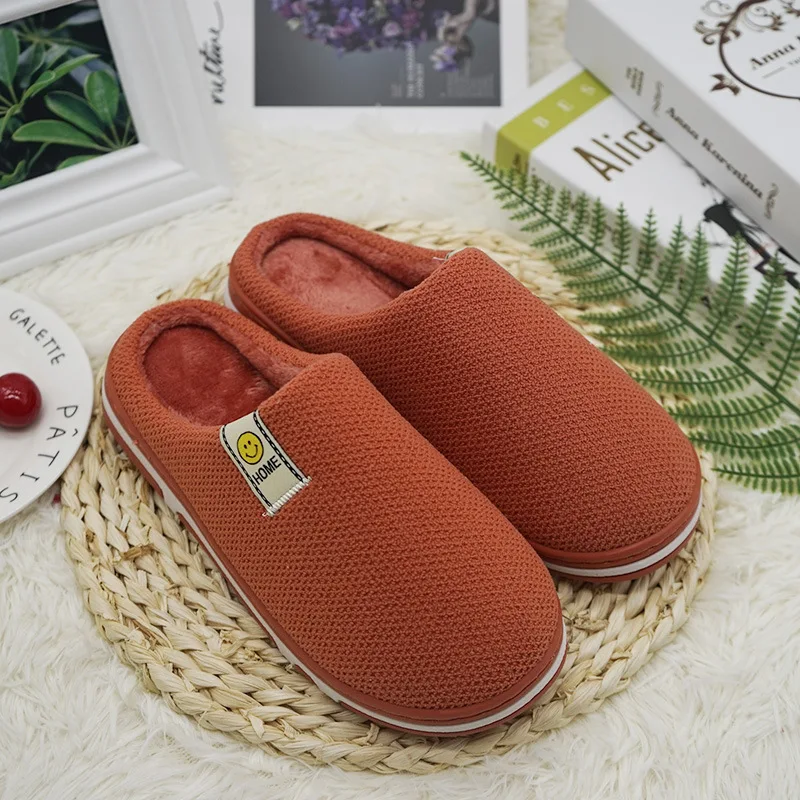 

cotton slippers women's thick-soled home mute indoor couples warmth cotton slippers non-slip home slippers men DSB