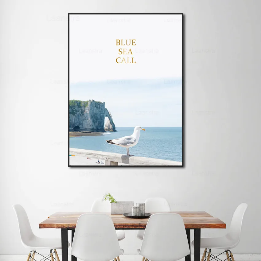 

Landscape Ocean Style Blue Canvas Painting Decoration For Living Room Refreshing Paintings For Living Room Wall Art Poster