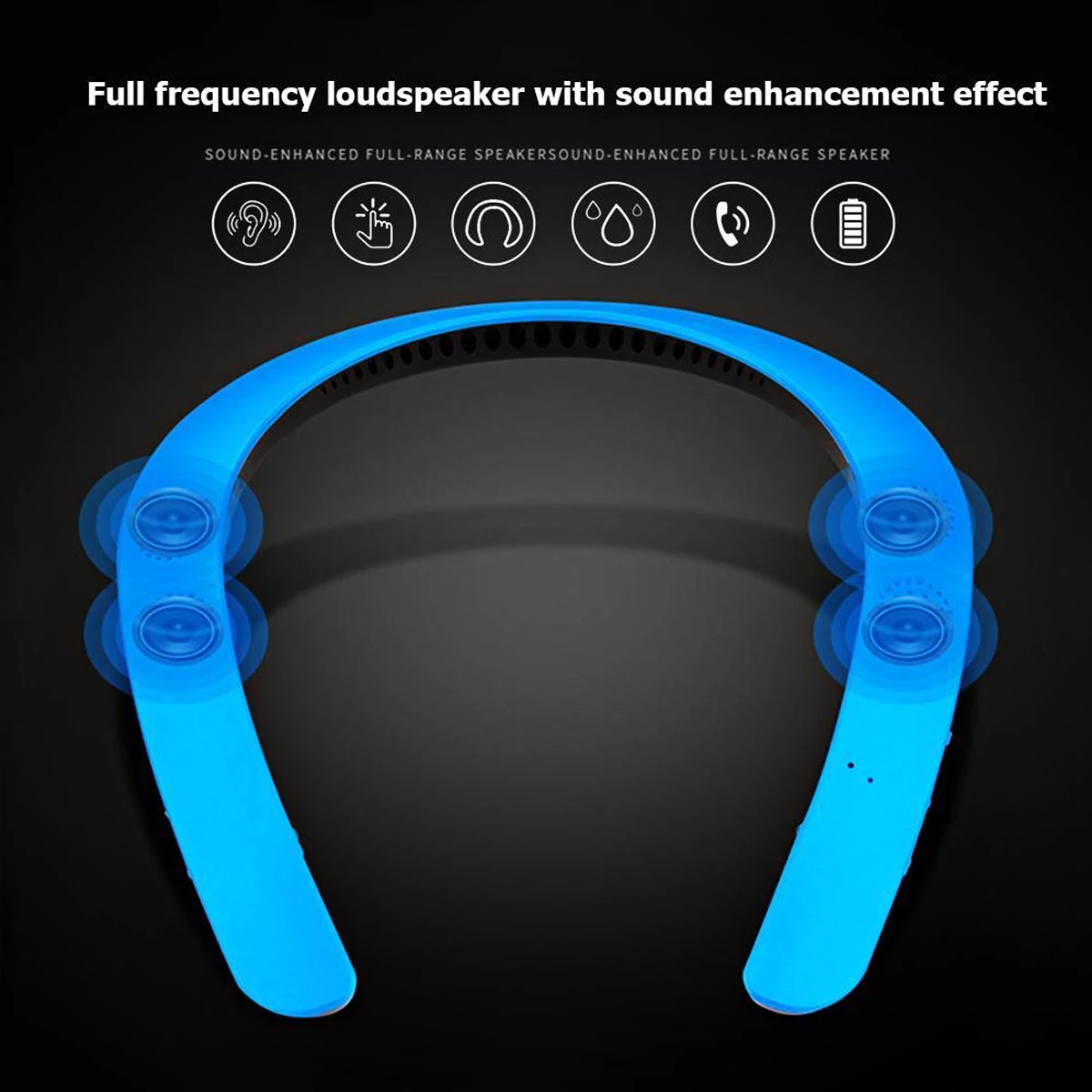 HX321 Wearable Wireless Neckband Earphone BT 5.0 Stereo Sports Headphone Magnetic HD Call Waterproof 4 Speakers Headset with Mic |