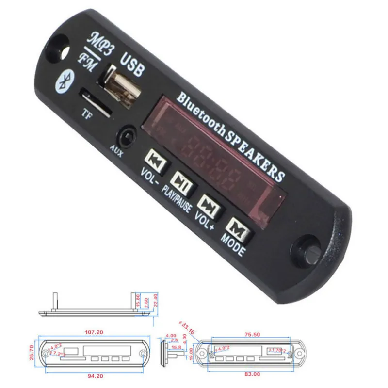 SOTAMIA Bluetooth декодер не допускающий потерь плата WAV WMA MP3 12 в плеер Поддержка AUX FM USB TF
