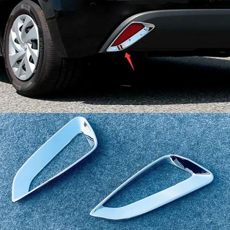 

For Toyota Yaris Xp210 2020 2021 2pcs Chrome Rear Fog Lamp Frame Decorative Cover Decoration Car Modeling High Quality ABS