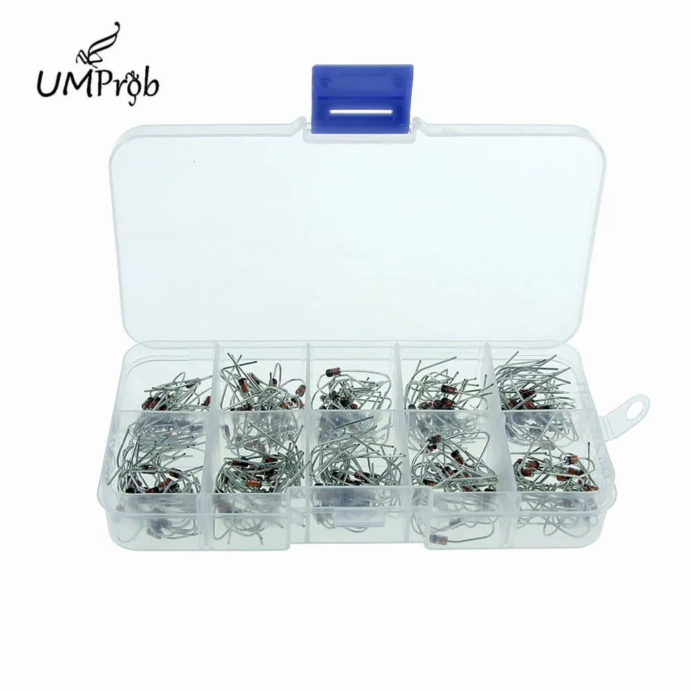 Набор электронных диодов Zener набор 10 значений x20 200 шт. 1N4728 ~ 1N4737 с коробкой для