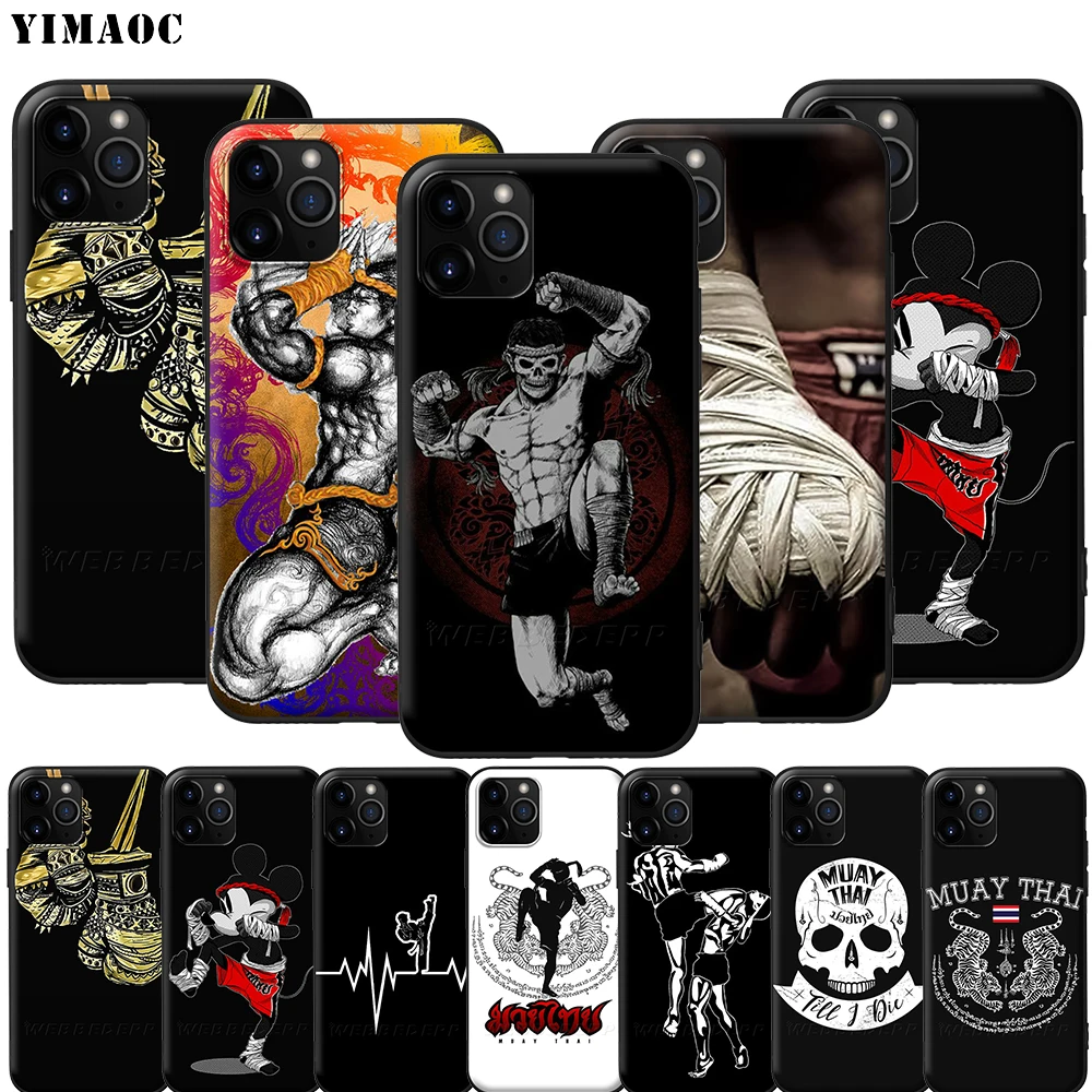 Силиконовый мягкий чехол YIMAOC Muay Thai Fight Boxing для iPhone 12 Mini 11 Pro XS Max XR X 8 7 6 6S Plus 5 5S
