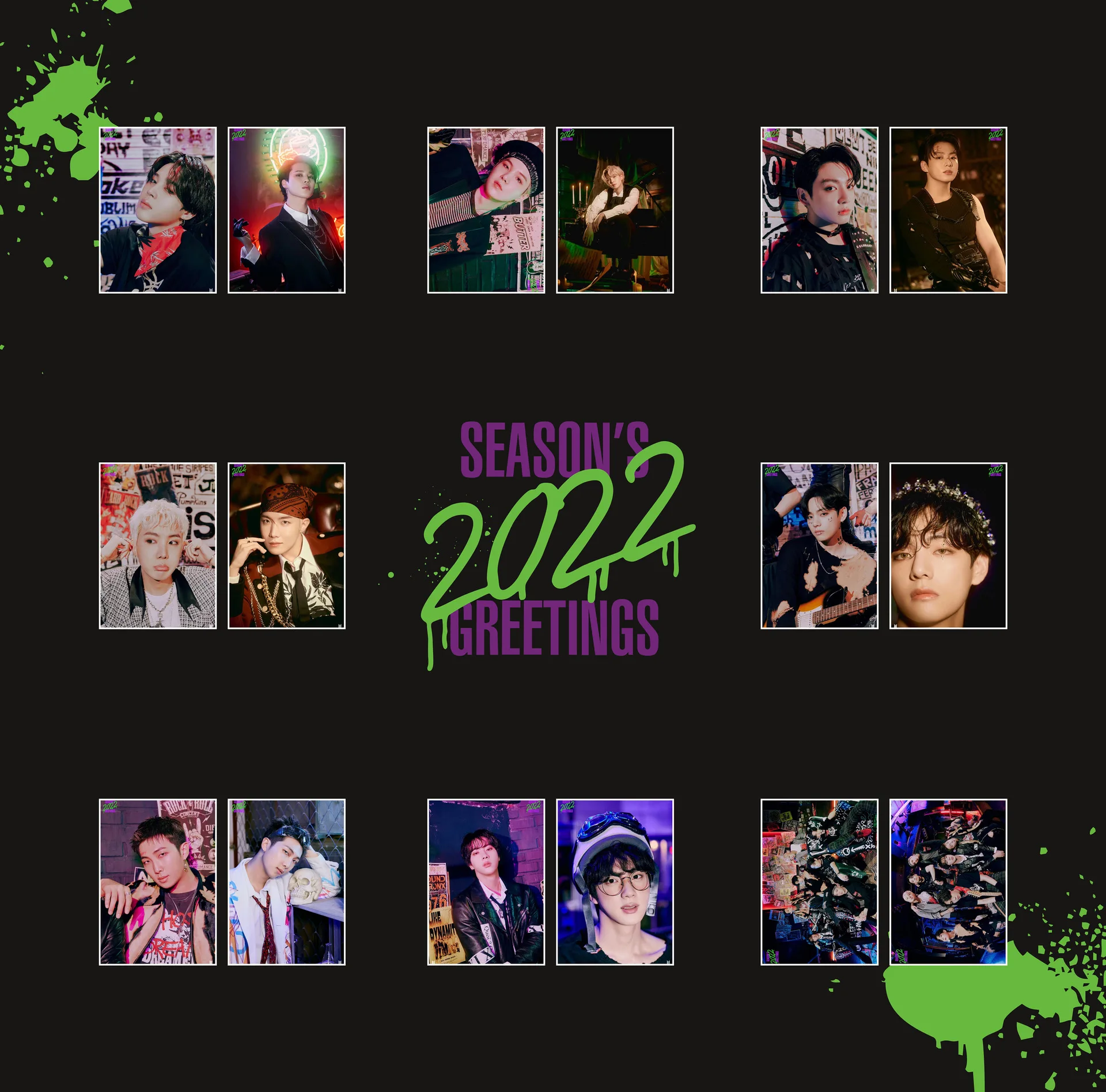 

2 шт./компл. Kpop Bangtan Boys плакаты Наклейки новый альбом 2022 сезонные поздравления плакаты наклейки настенные фотографии спальня