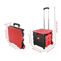 red 4 цвета портативная Тележка для покупок/корзина/Storag складной ботинок Тележка для покупок складывающаяся коробка для хранения колеса ящик и крышка - Цвет: red