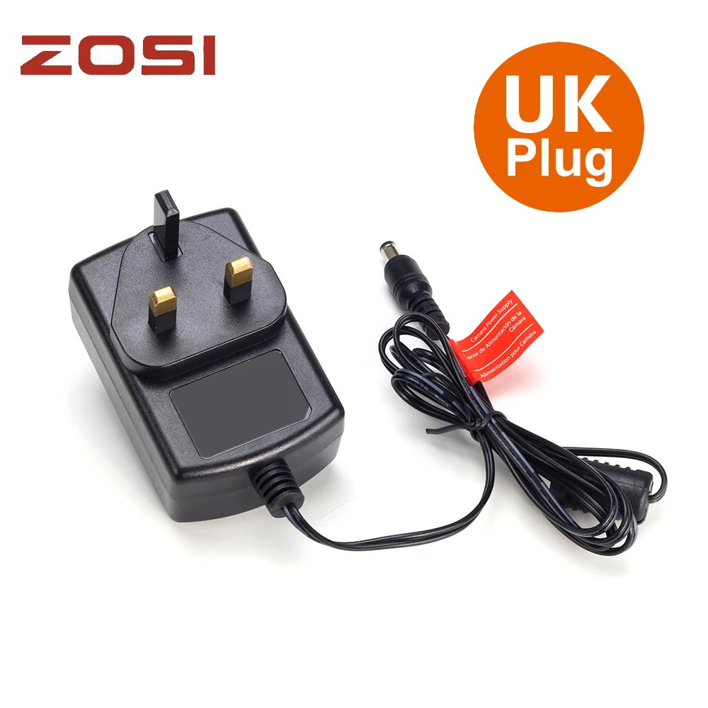 ZOSI, AC, AU, EU, UK, дополнительная вилка, AC 100-240 В, DC 12 В, 2A, адаптер питания, зарядное устройство, светодиодный светильник