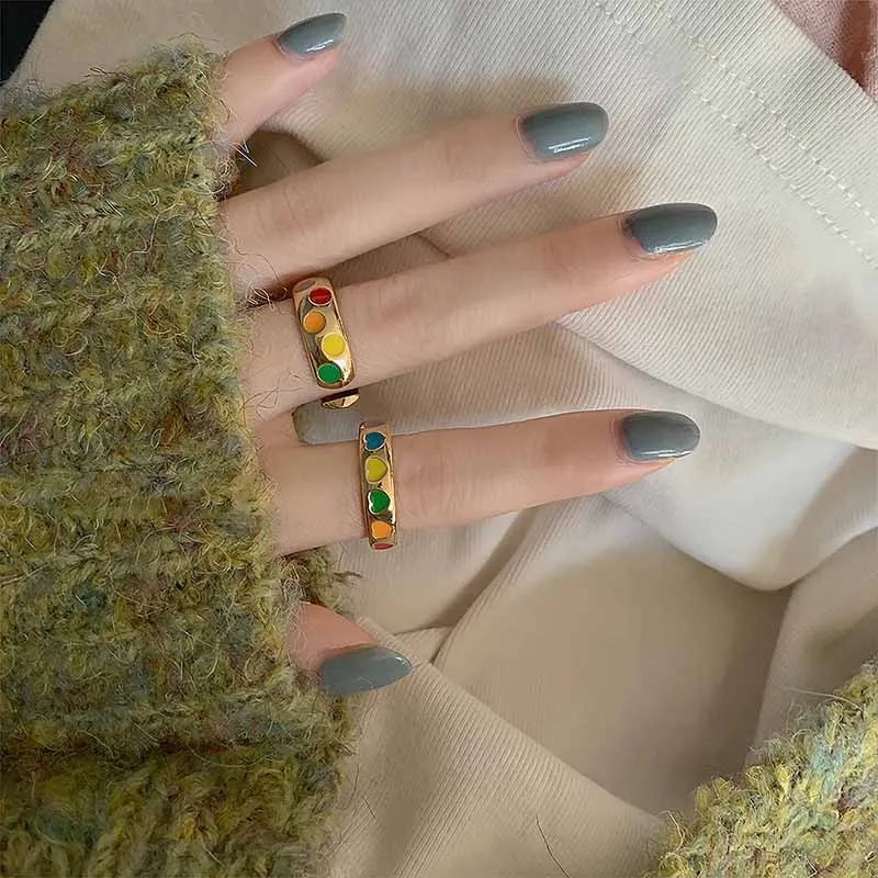 Женское Открытое кольцо с персиковым сердечком винтажное креативное милое