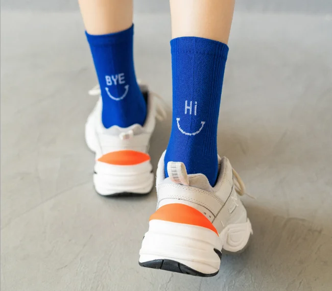 

Модные забавные Носки ярких цветов, уличные крутые носки в стиле хип-хоп унисекс для женщин и мужчин, парные хлопковые носки с рисунком смай...