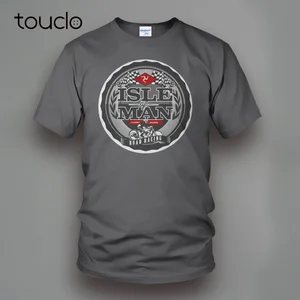 Летняя Классическая однотонная футболка с коротким рукавом, из 100% хлопка, с изображением острова Мэн, для мотоцикла