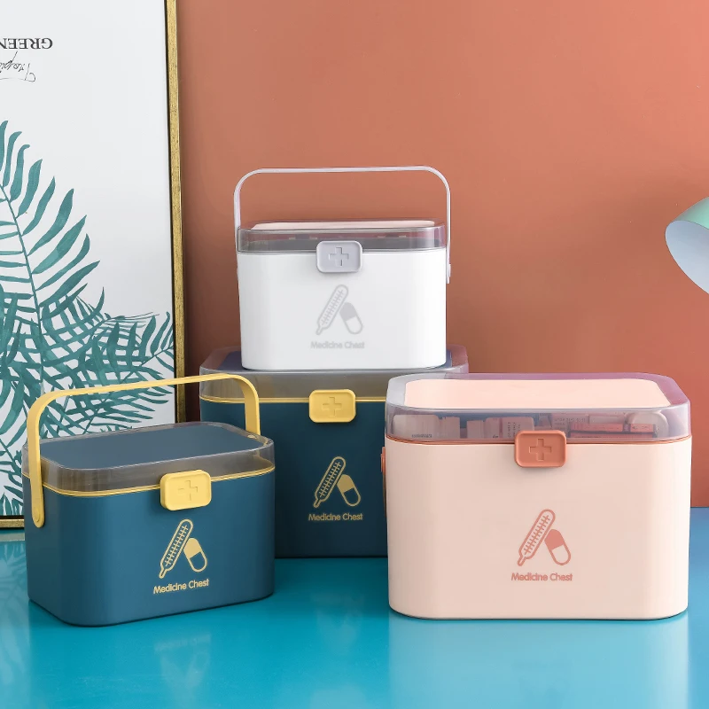 

Dust-proof Household Large-capacity Medicine Box Emergency Care Medicine Storage Box Portable Multi-layer Plastic medical Chest