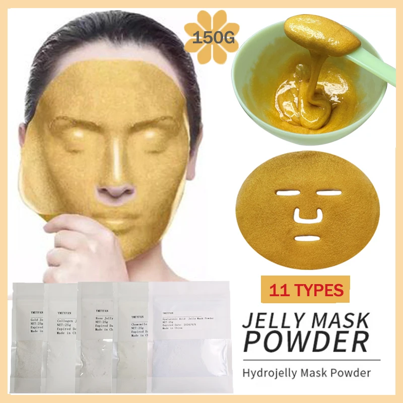 DIY SPA Rubber Mask Powder Hyaluronic Acid Hydrating Rose Petal Collagen Gold Moisturizing Peel Off Crystal Jelly Facial Mask