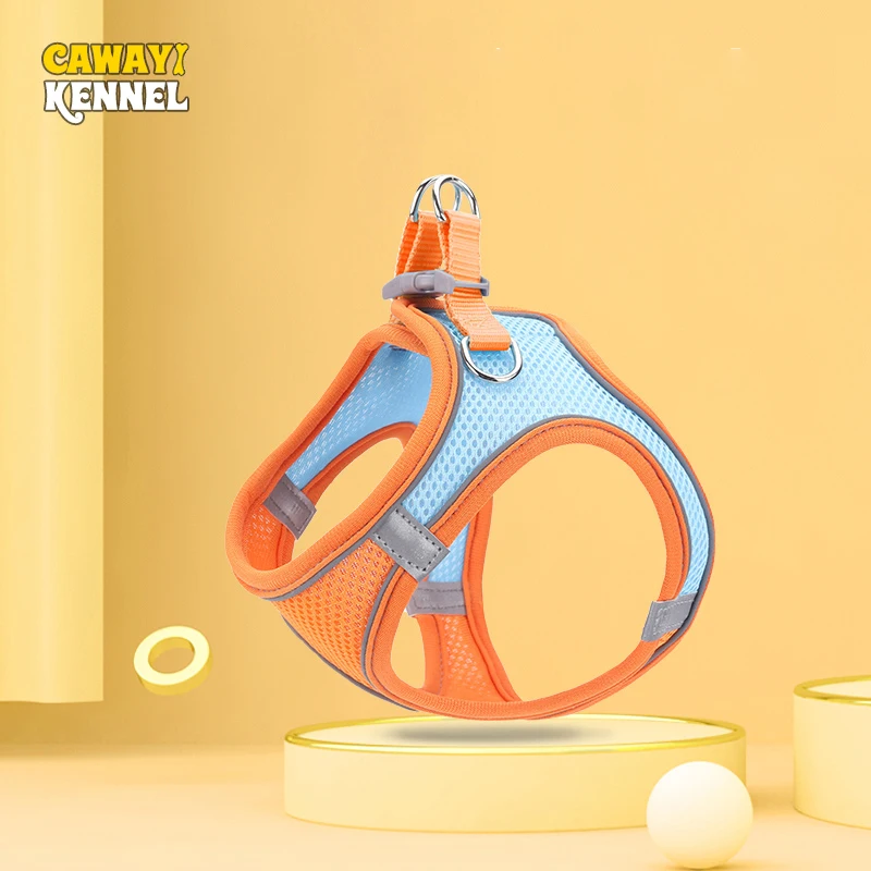 

CAWAYI KENNEL Pet Harness + Leash Set Training Walking Leads for Small Cats Dogs Floral Print Harness Collar Adjust Leashes Set