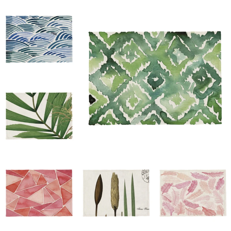 Свежая мраморная текстура подложка с листьями геометрический ромб кухонный