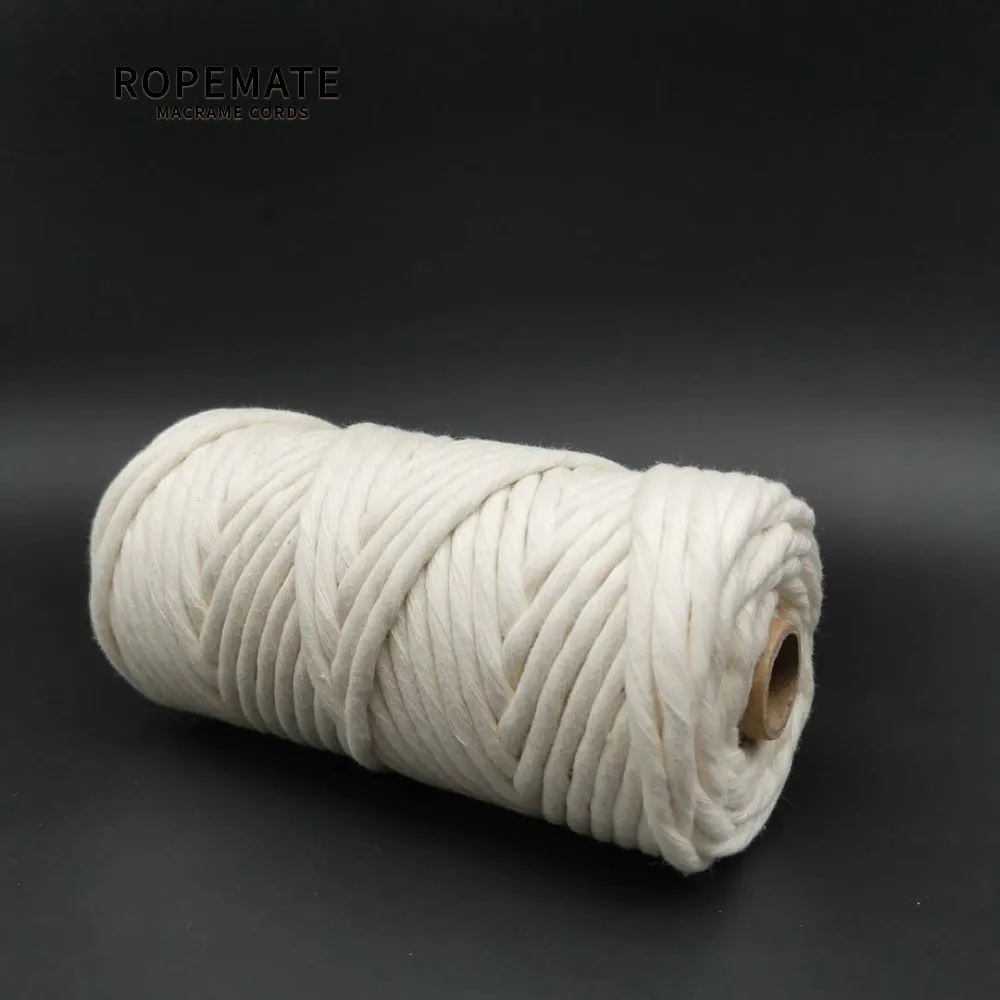 ROPEMATE веревка из органического хлопка 6 мм-1 одинарная прядь-натуральная | Дом и сад