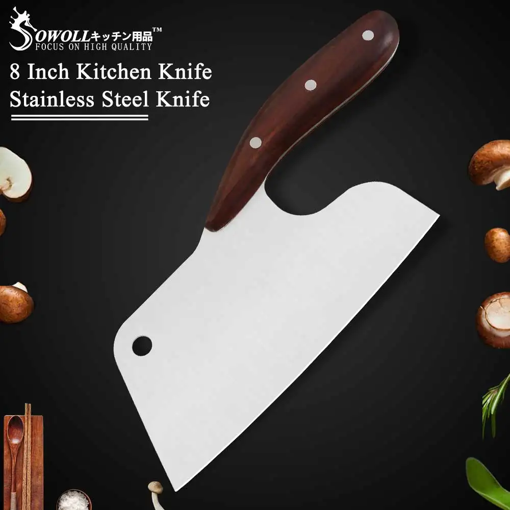 Sowoll разделочная Кухня Ножи 8 ''дюйма Нержавеющая сталь шеф повара пластичный