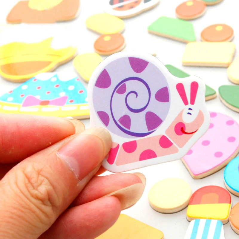 Двухсторонняя деревянная головоломка доска для рисования мультфильм дети