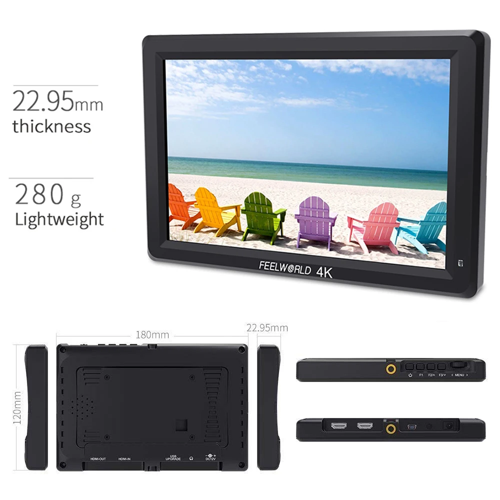 Bestellen Feelworld T756 7 Zoll Auf Kamera Feld Monitor DSLR 4K HDMI Full HD 1920x1200 LCD IPS Bildschirm Tragbare Externe Display Für Nikon