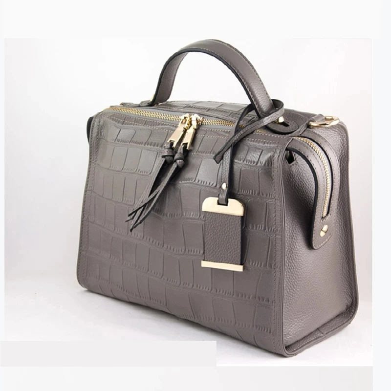 

2021 new luxury imported crocodile pattern real cowhide ladies bag large capacity shoulder bag handbag messenger bag square bag